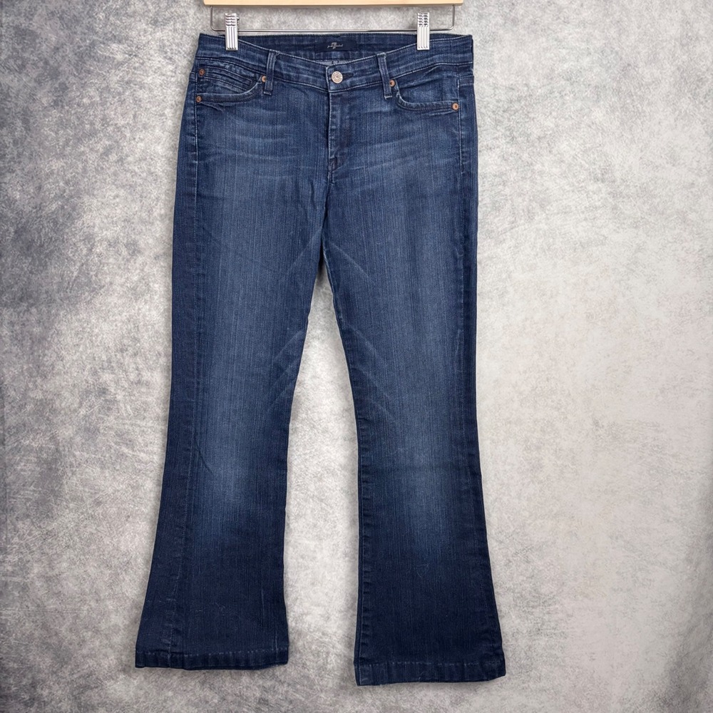 7 For All Mankind Women's Medium Wash Flare Jeans Sz 28
